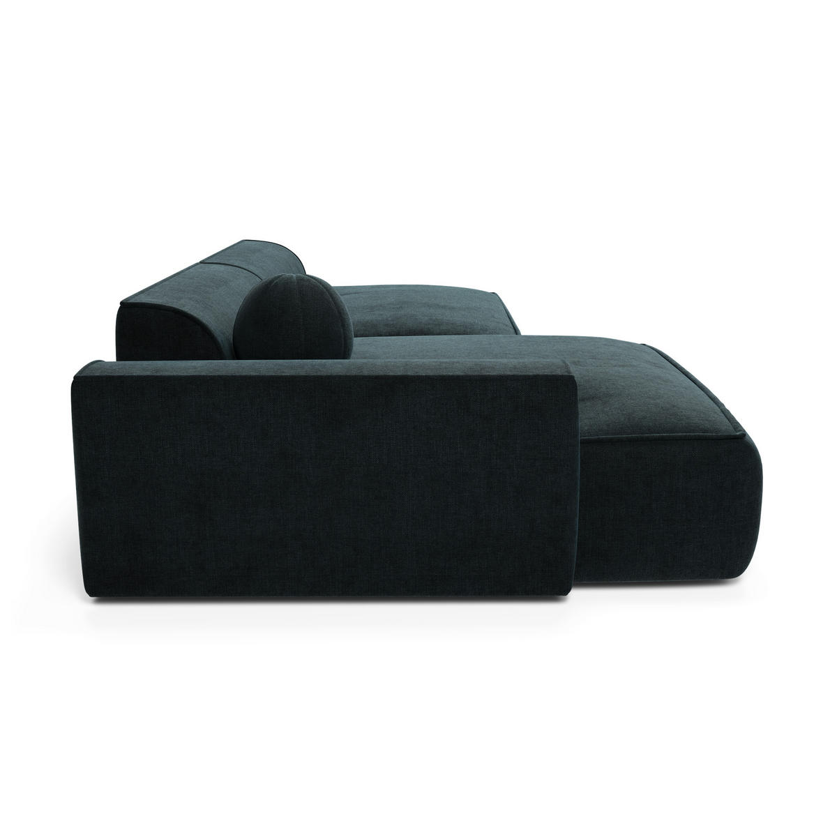 ECKSOFA LINKS Samt Pfauenblau 300cm - Blau/Hellblau, Textil (155/300cm) - Sia Home