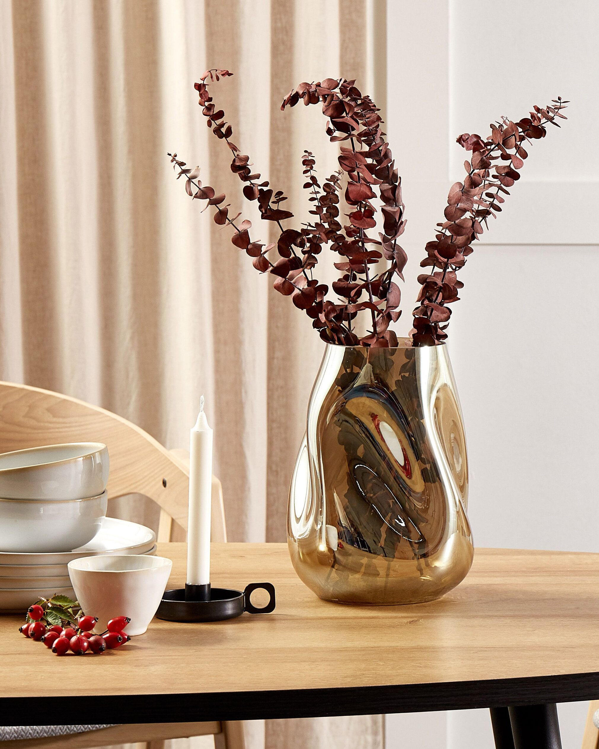 BLUMENVASE Glas braun Imeros - Braun, Glas (27cm) - Beliani