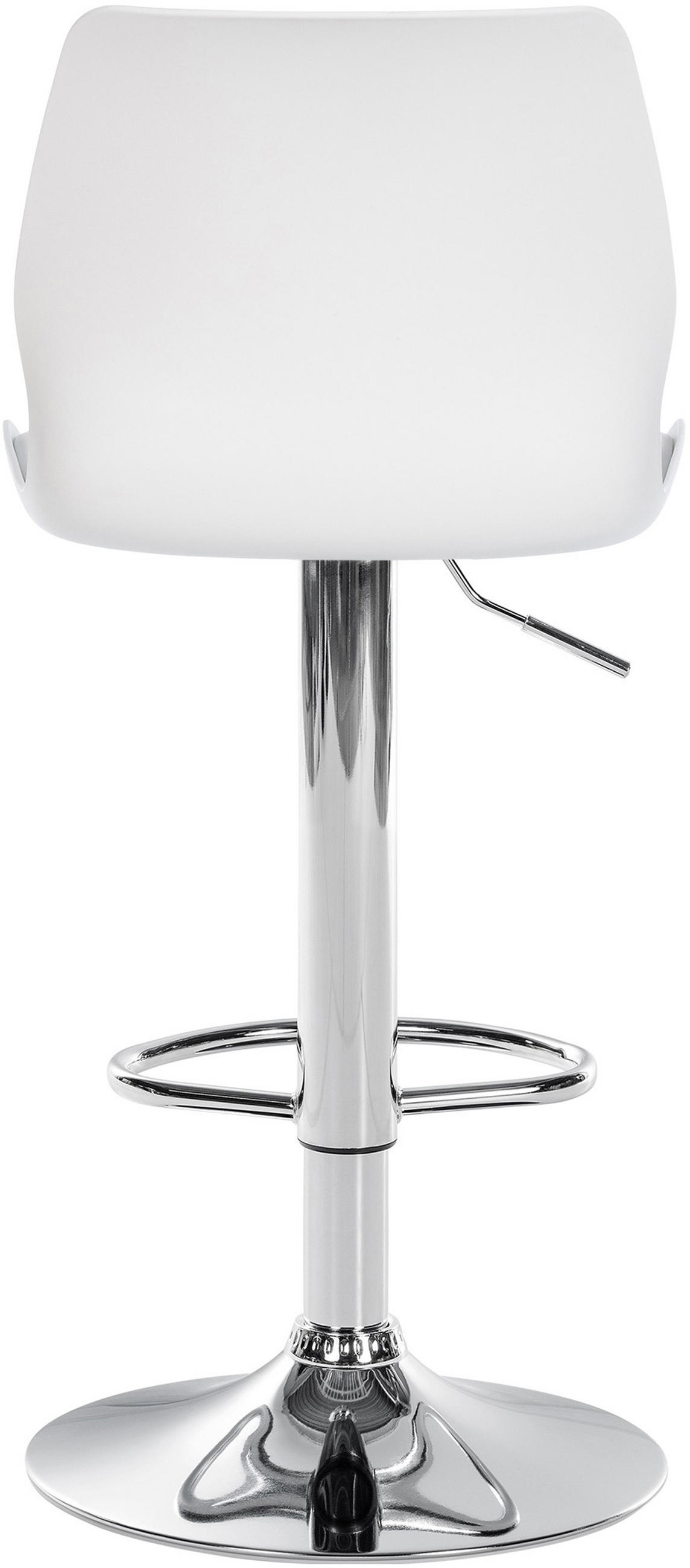 BARHOCKER Gilian Kunststoff weiß - Chromfarben/Weiß, Kunststoff/Metall (39/102/42cm) - TPFLiving
