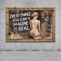 GEMÄLDE Alles ist möglich Schattenfugenrahmen Gold 140x100 cm - Goldfarben, Holz (140/100cm) - YS-art gallery