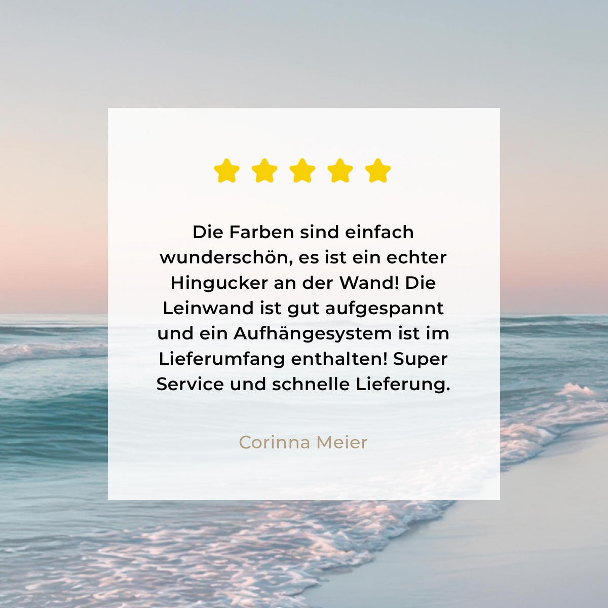 LEINWANDBILD Küstenlinie - Pastell - Wasser Deko Wohnzimmer 20x20 cm - Pastellblau, Textil (20/20cm) - MuchoWow