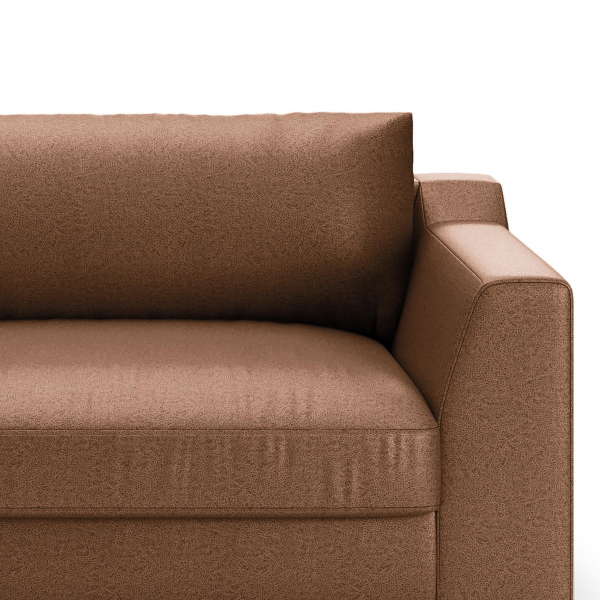 BIG-SOFA - Cognac, Kunststoff/Textil (274/90/112cm) - home24