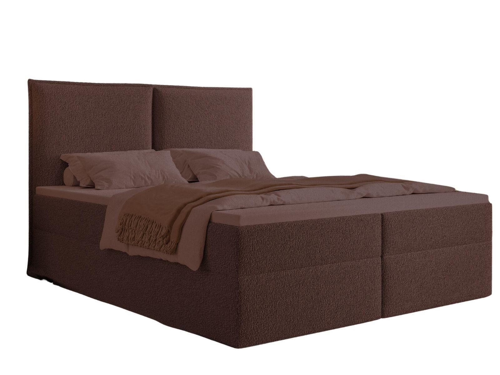 BOXBETT Braun mit topper 120x200 PILLOW - Braun, Holzwerkstoff (120/200cm) - Compleo24
