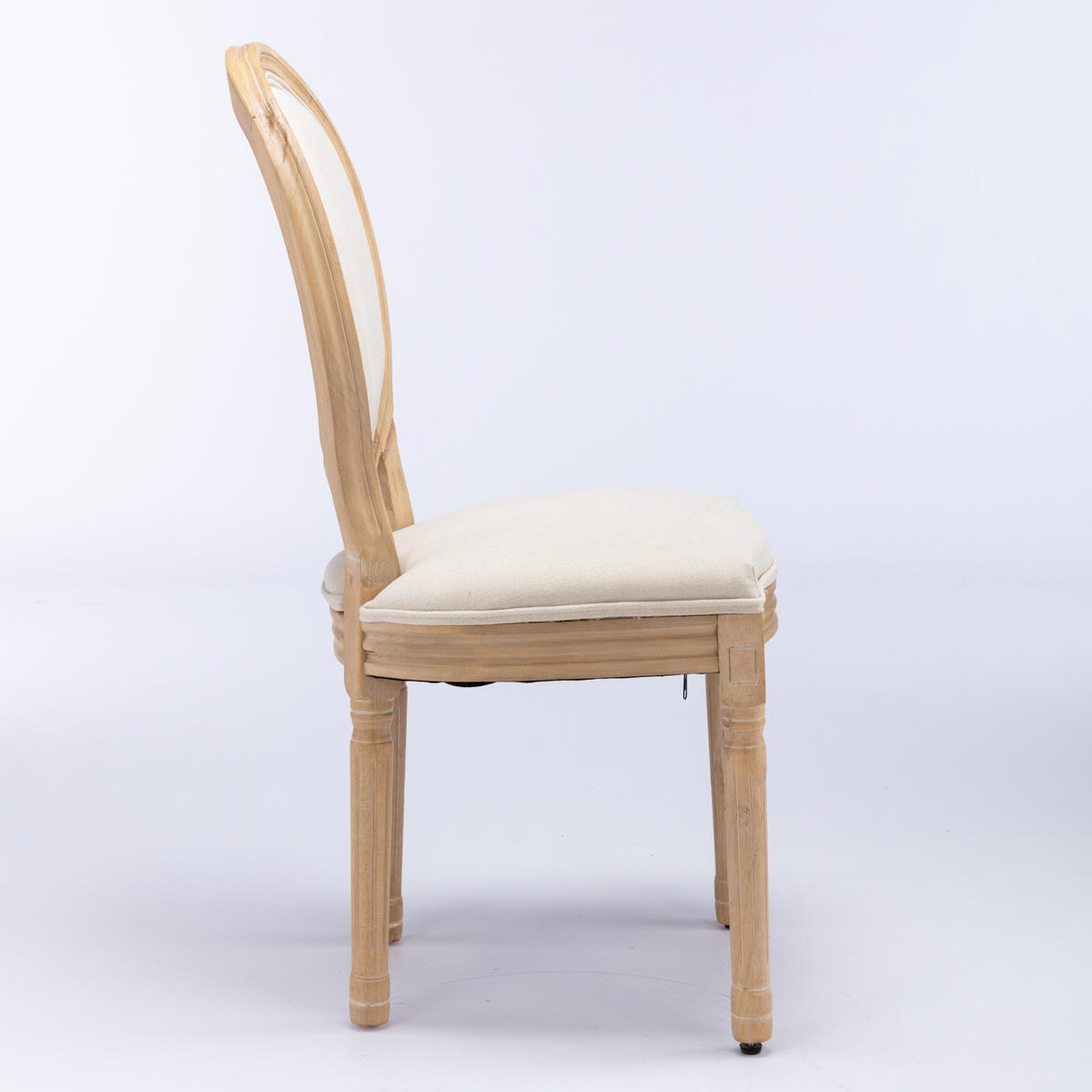 ESSZIMMERSTUHL 2er-Set mit Leinenbezug und Holzrahmen, Beige - Beige, Textil (59.5/95/49cm)