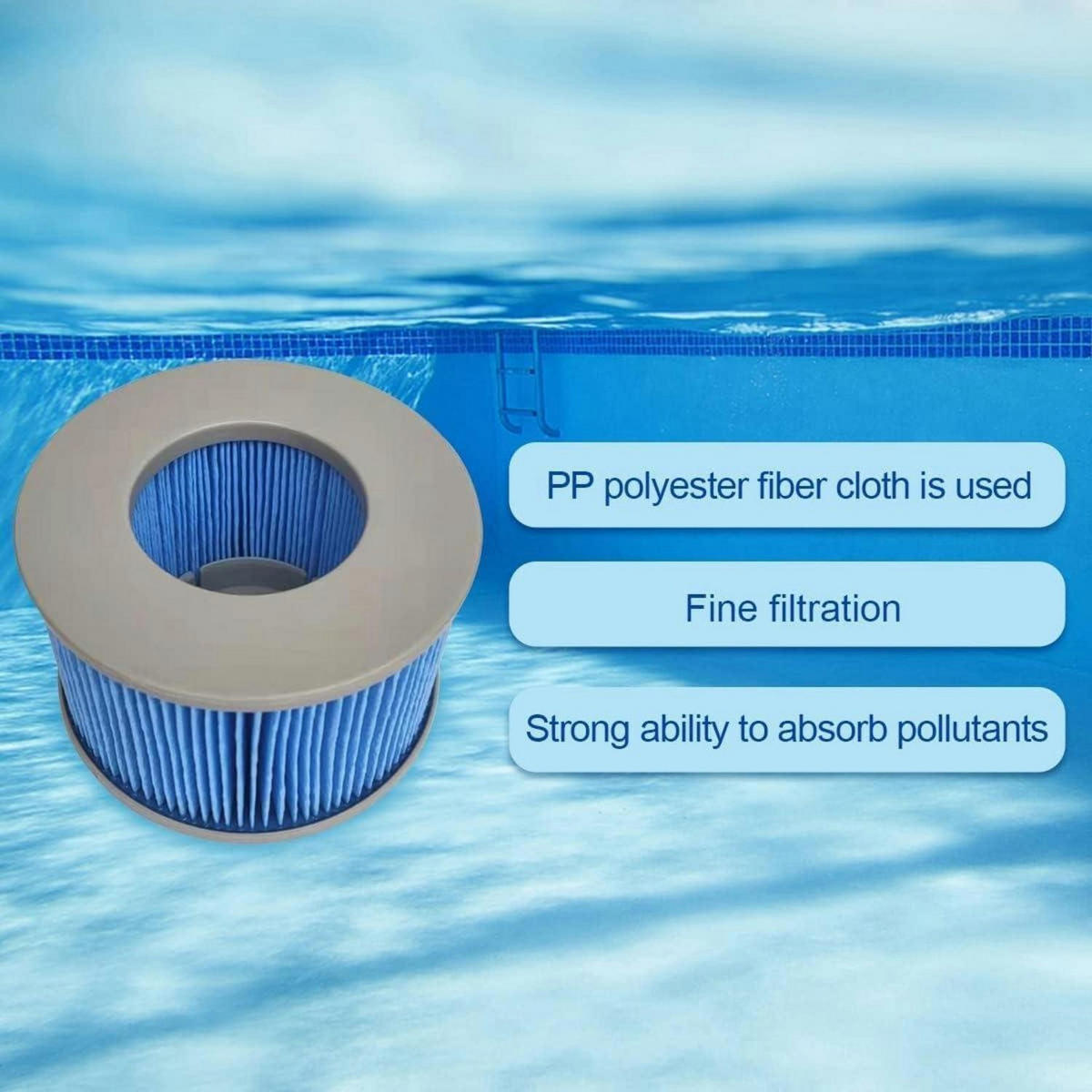 FILTERKARTUSCHE 6-teiliges Set für Whirlpools - Blau, Kunststoff (11/6.7/11cm)