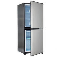 MINIKÜHLSCHRANK 106L (60L+46L) LED Kompressor 7 Stufen Silber/Schwarz - Silberfarben, Metall (42.5/102/44.5cm) - Kaket