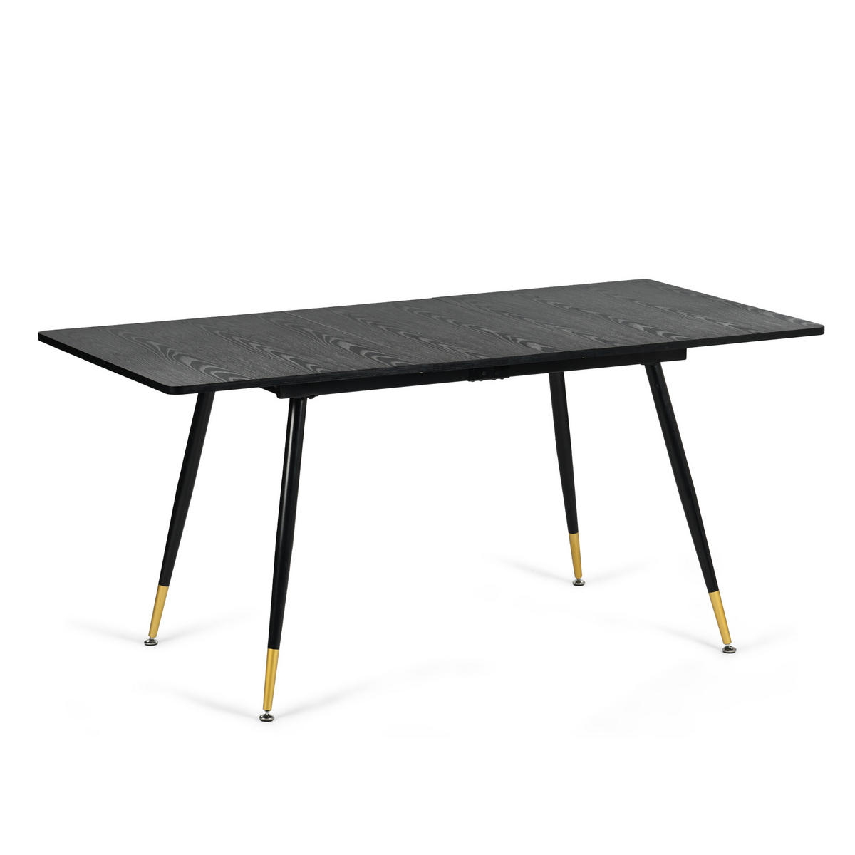 ESSTISCH im Industriestil Schwarzer ausziehbarer 120-160 - Goldfarben/Schwarz, Holz/Metall (80/120/75cm) - Urban Meuble