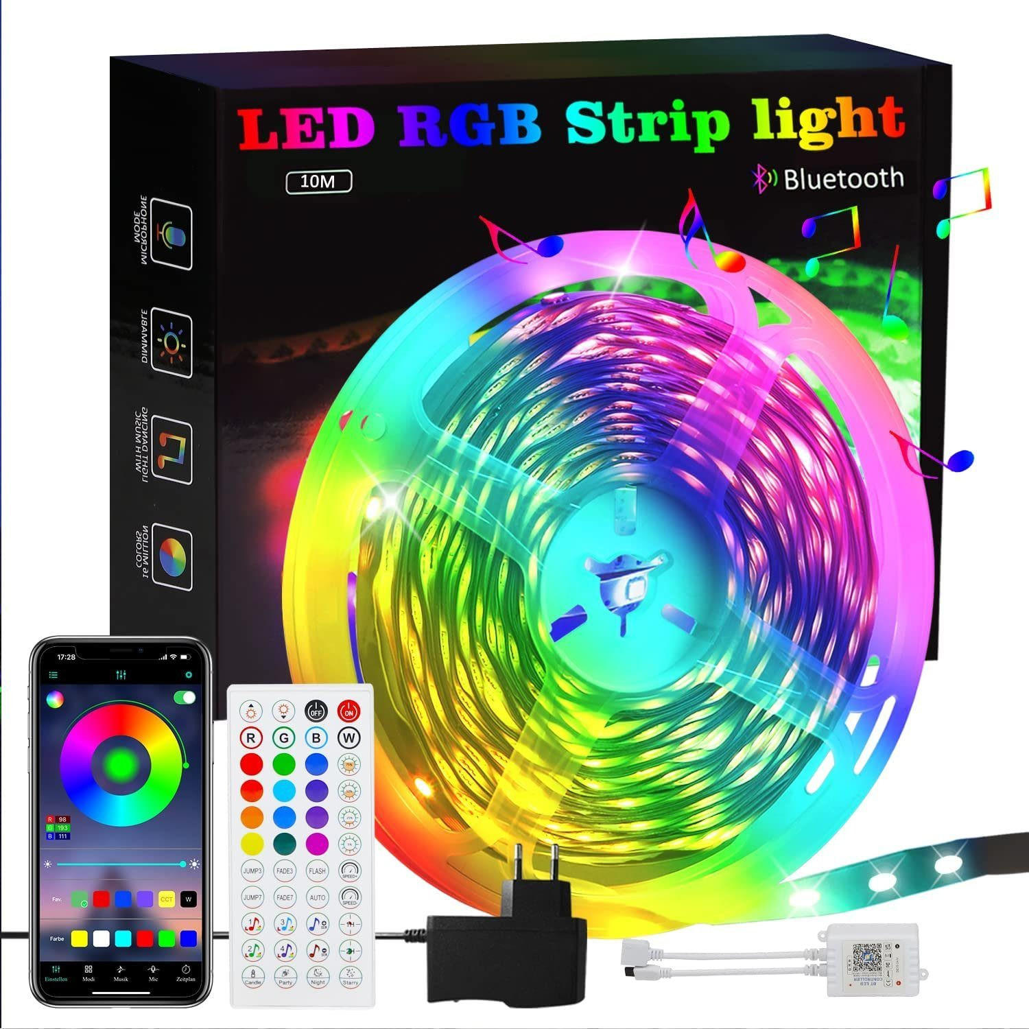 ZMH Led-Strip Mehrfarbig 30x30x30 cm