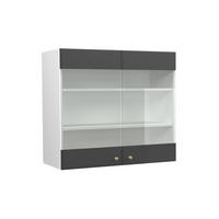 KÜCHENGLASSCHRANK Fame-Line Anthrazit-Gold 80 cm - Anthrazit/Weiß, Holzwerkstoff (80/72/34.1cm) - Vicco