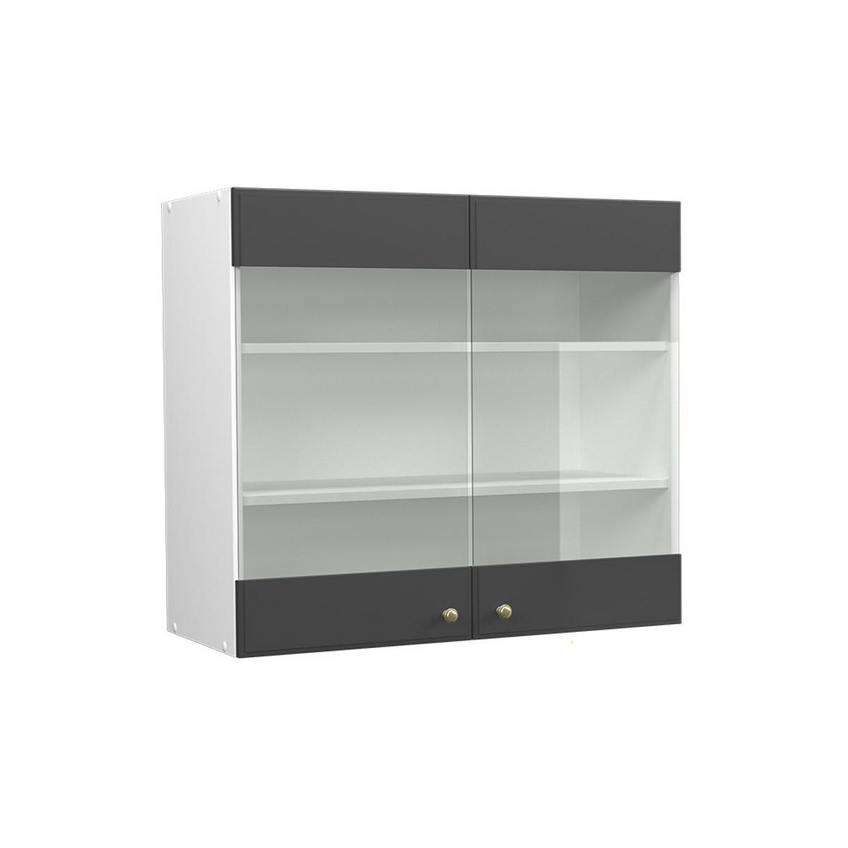 KÜCHENGLASSCHRANK Fame-Line Anthrazit-Gold 80 cm - Anthrazit/Weiß, Holzwerkstoff (80/72/34.1cm) - Vicco