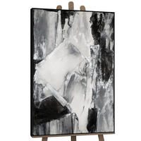 GEMÄLDE Kontrastreiche Reflexionen Schattenfugenrahmen Schwarz 140x100 cm - Schwarz, Holz (140/100cm) - YS-art gallery