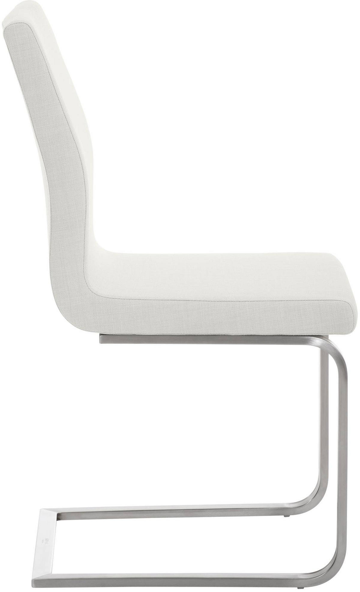 SCHWINGSTUHL Stoff Weiß - Edelstahlfarben/Weiß, Textil/Metall (40/90/50cm) - CLP