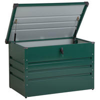 AUFLAGENBOX Stahl dunkelgrün 100/62 cm Cebrosa - Grün, Metall (100/64/62cm) - Beliani