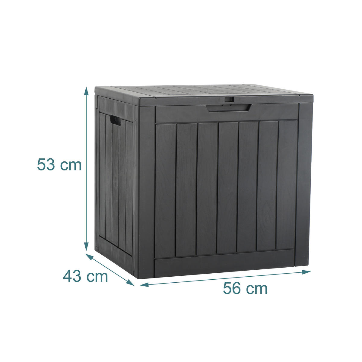 ZÁHRADBOX - čierna, plast (56/53/43cm) - Relaxdays