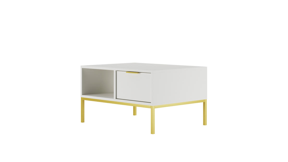 COUCHTISCH Austin_80 60/45/80 - Goldfarben/Weiß, Holzwerkstoff (80/60/45cm) - RAUMHIRSCH FURNITURE