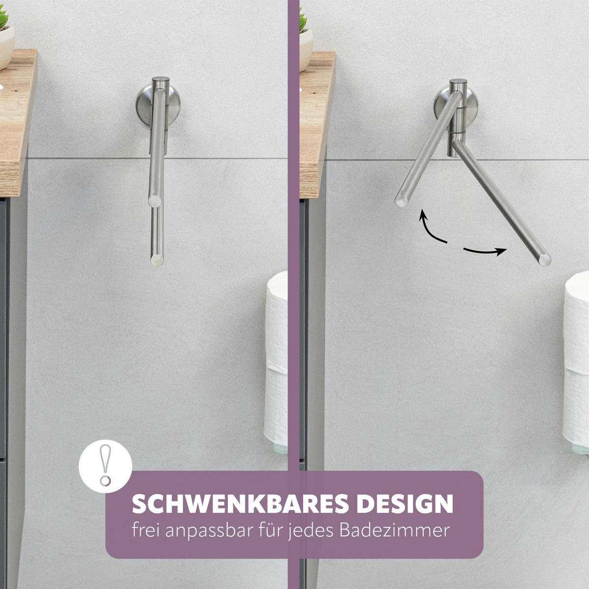 HANDTUCHSTANGE PIAZZA, Edelstahl matt - Edelstahlfarben, Metall (5.8/10/50cm) - bremermann