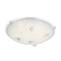 LED DECKENLEUCHTE Glas Weiß Chrom - Weiß, Glas (25/25/7.5cm)