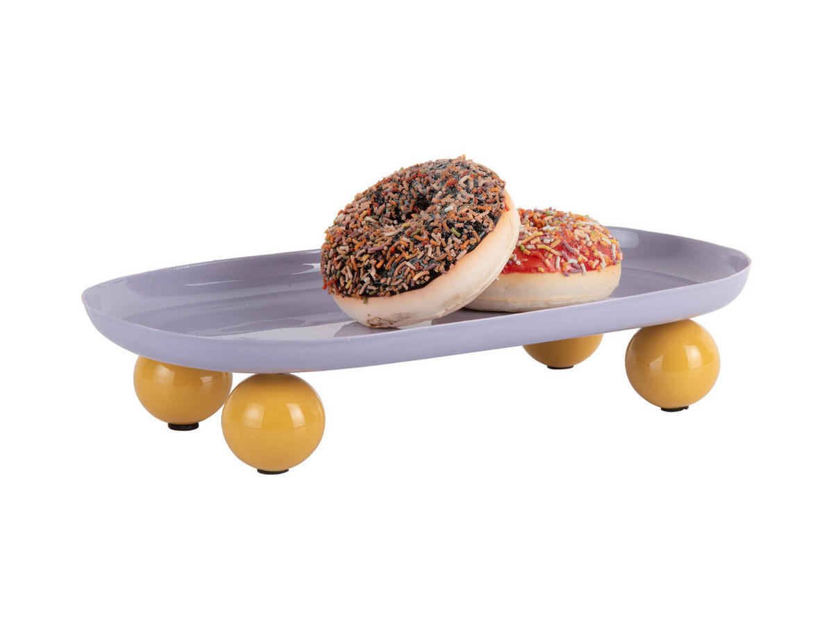 SERVIERTABLETT Double Funky Lila 39/16/6 cm - Lila, Metall (16/6/39cm) - Present Time