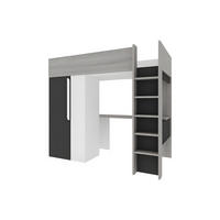 HOCHBETT - 1 -Sitzer - Holzspan - anthrazitgrau, weiß - NICOLAS - Anthrazit, Holz (110/205.2cm) - Vente-Unique