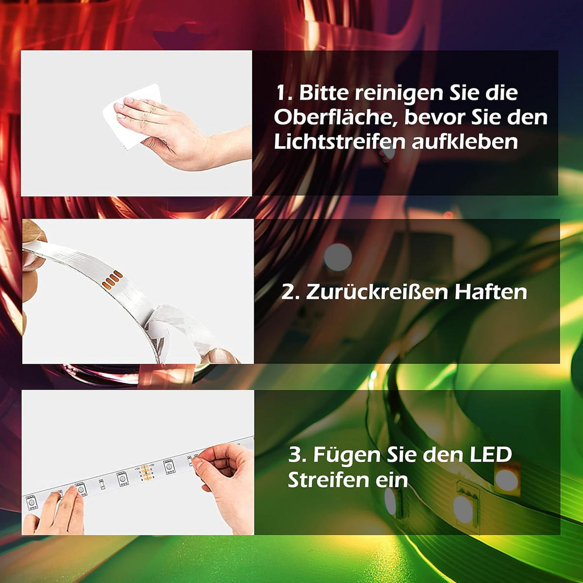 LED-STRIP Zyrvixk 30m - Multicolor, Kunststoff (30/30/30cm) - ZMH