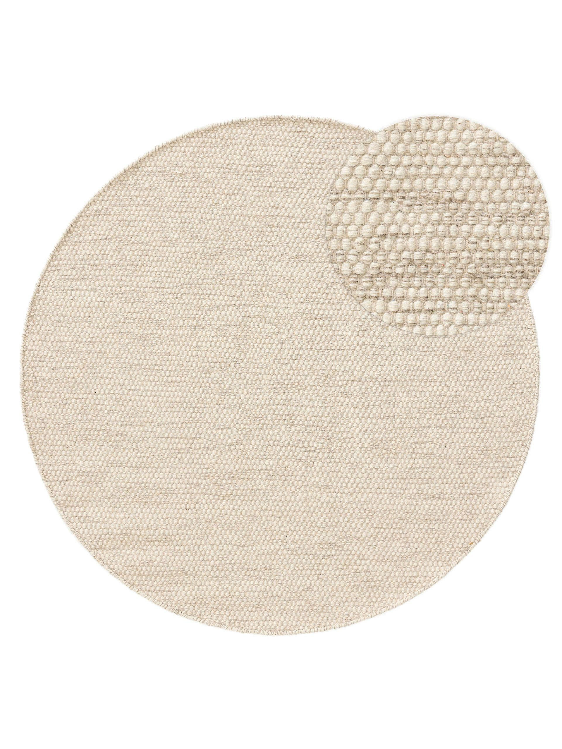WOLLTEPPICH Rocco Cream ø 150 cm rund - Creme, Textil (150/150cm) - benuta Pure