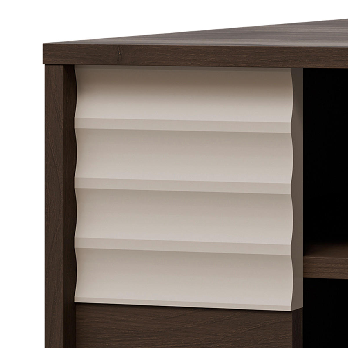 COUCHTISCH Astra Dunkles Holz und Kaschmir - Beige, Holzwerkstoff (60/96.6/55cm) - Petits-meubles