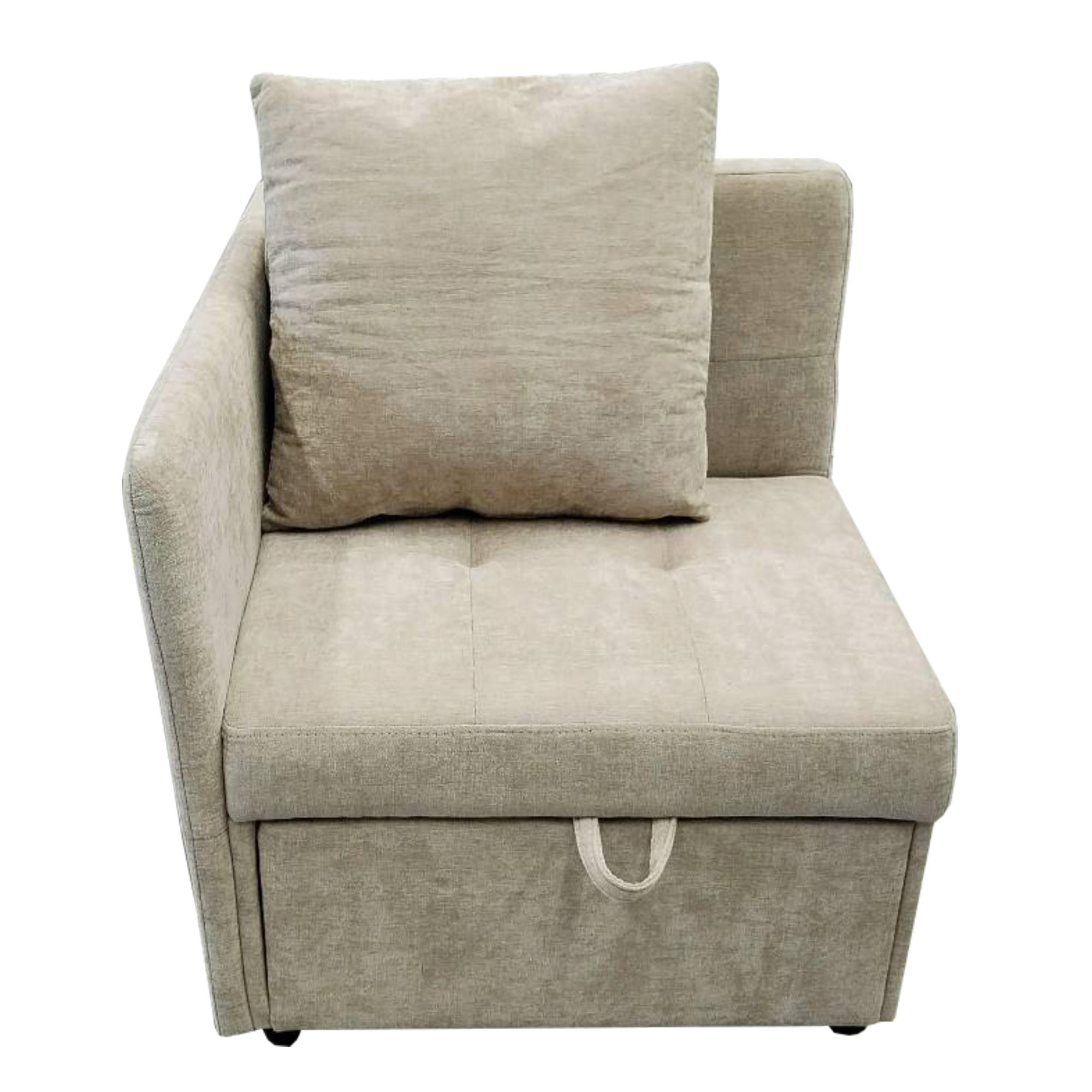 SCHLAFSOFA 177/68/65 cm Beige mit Verstellbare Rückenlehne - Beige, Textil (177/65/68cm) - Oxeza