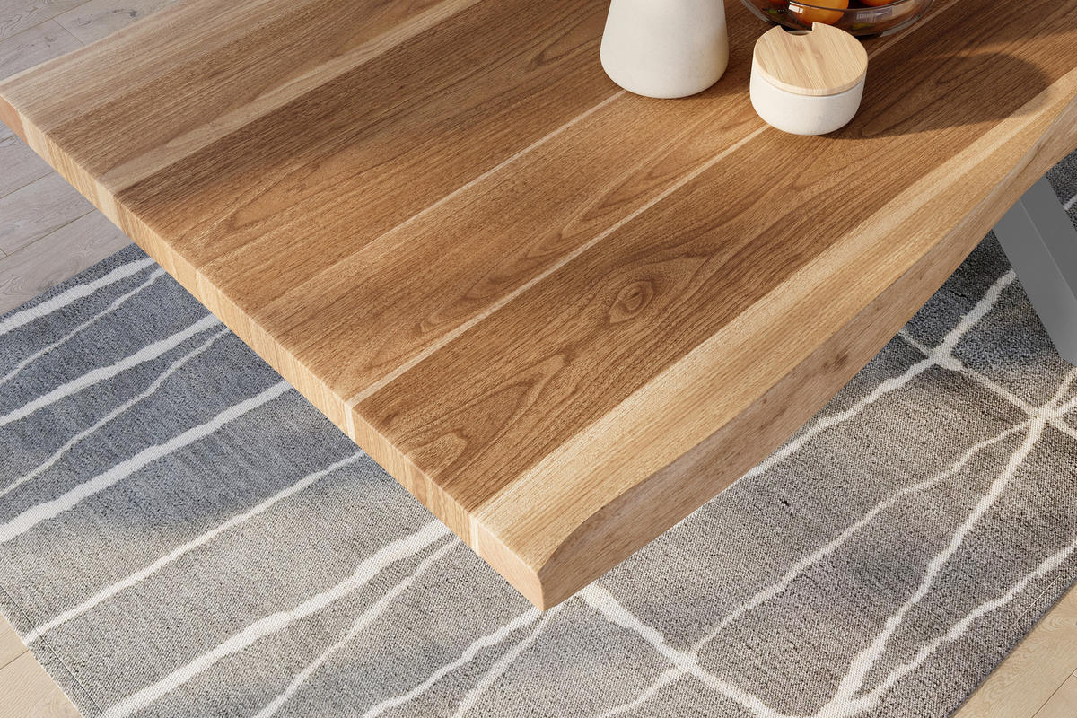 ESSTISCH TITAN - Beige/Silberfarben, Holz (120/350/79cm) - SAM