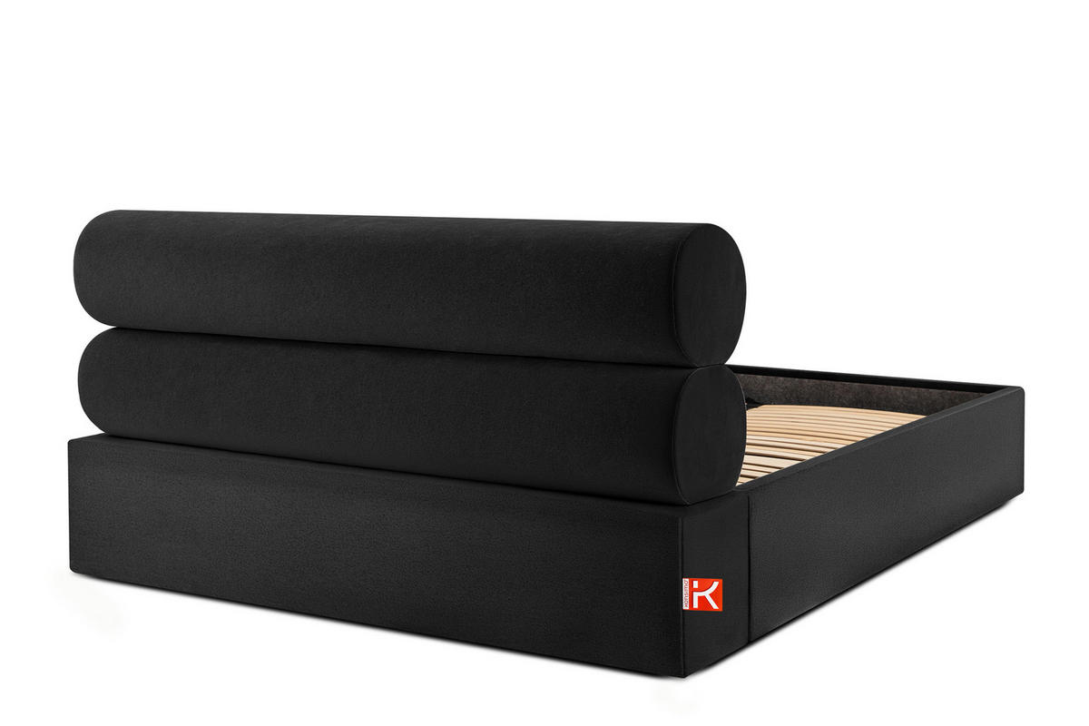 POLSTERBETT LUNEO - Schwarz, Holz/Holzwerkstoff (182/204cm) - KONSIMO®