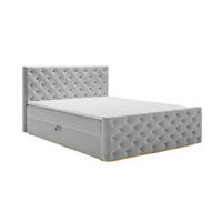 BOXBETT Montego 180x200 Hellgrau - Hellgrau, Holz/Textil (180/200cm) - Graingold