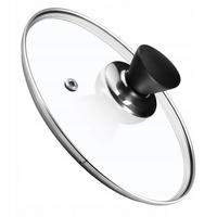 DECKEL mit schwarzem Griff, 24 cm - Transparent, Glas/Kunststoff (24cm) - KADAX