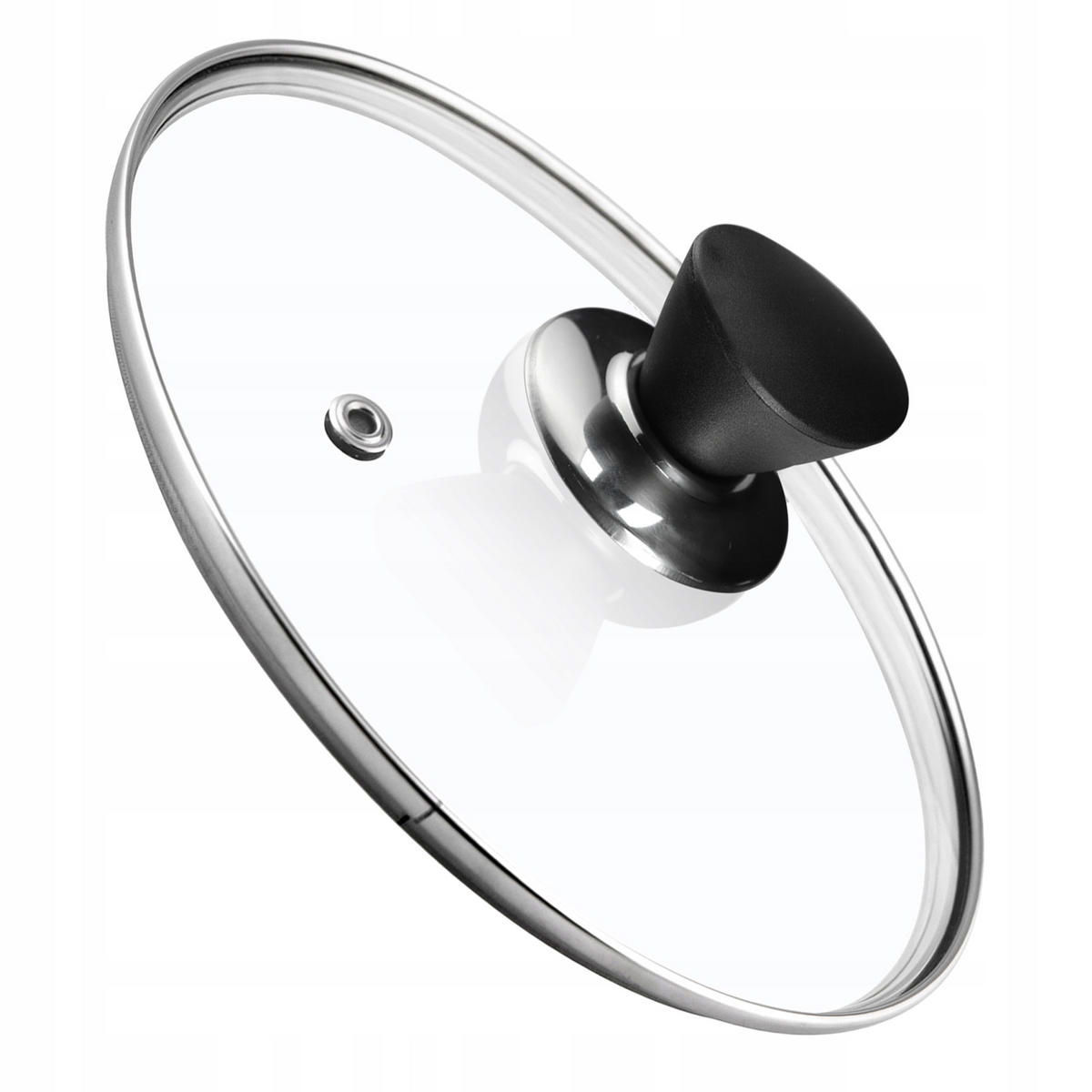 DECKEL mit schwarzem Griff, 24 cm - Transparent, Glas/Kunststoff (24cm) - KADAX