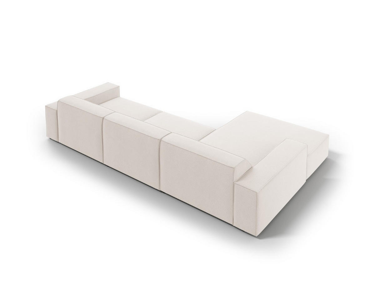 ECKSOFA links Jodie aus strukturiertem Stoff leichtes beige 4 Sitzplätze - Beige, Textil (166/284cm) - Micadoni