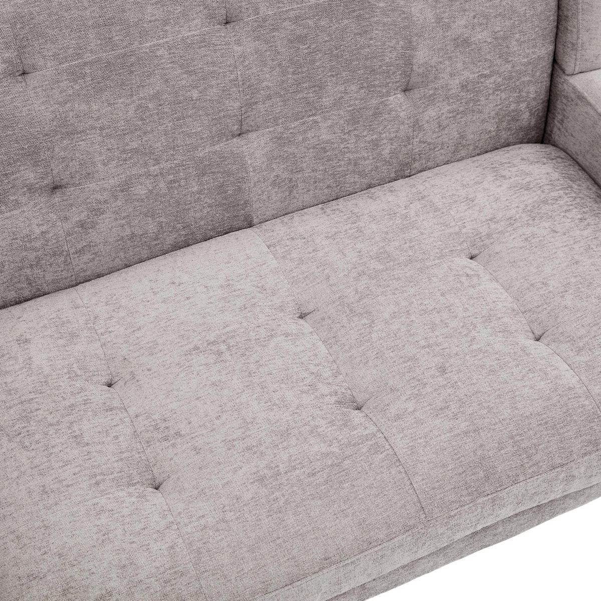 SITZBANK 2-Sitzer mit Knopfpolsterung und Massivholzbeinen, DE-42380, Hellgrau - Hellgrau, Holzwerkstoff (75/88/120cm) - ComfortXL