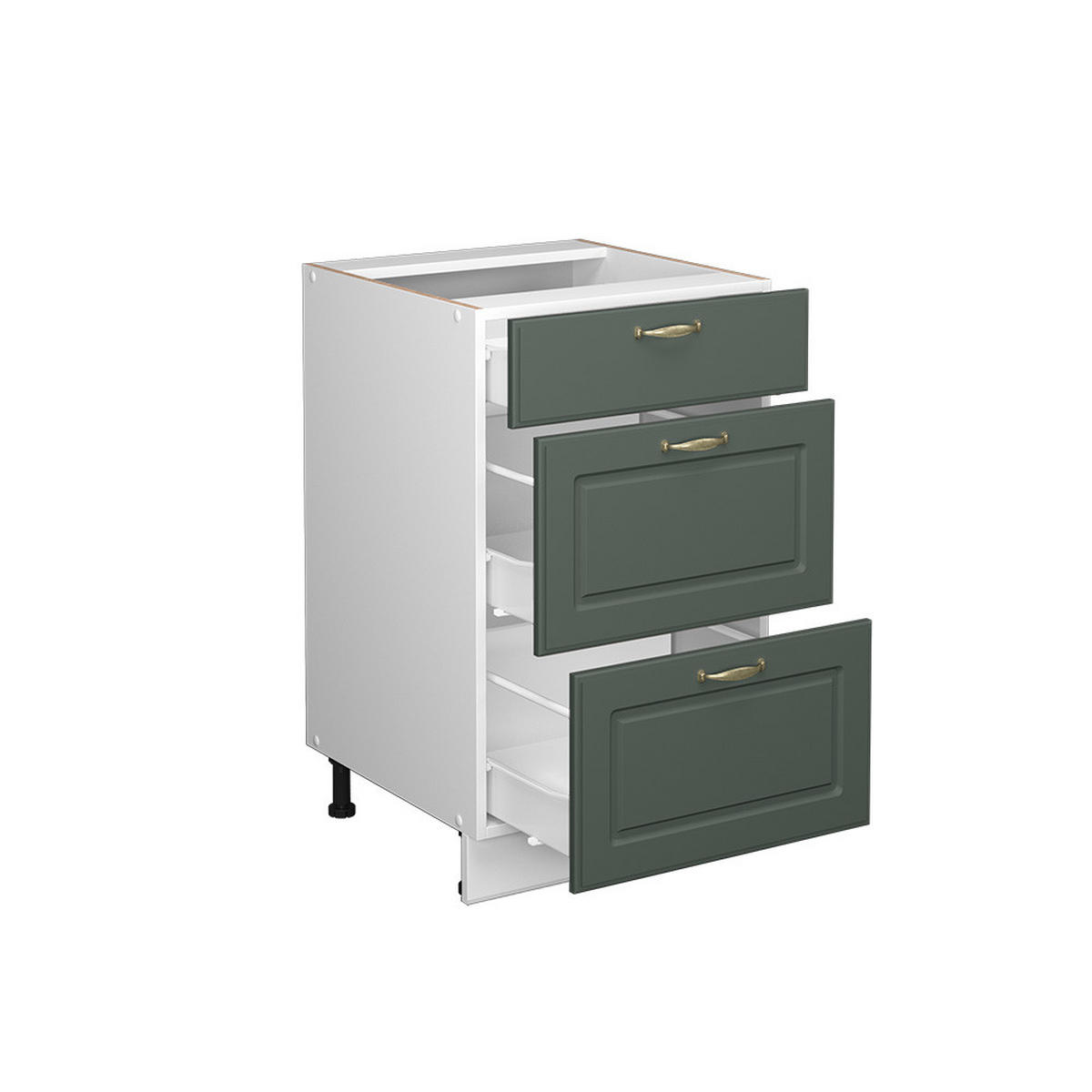 KÜCHENUNTERSCHRANK Fame-Line Grün-Gold Landhaus 50 cm ohne AP - Weiß/Grün, Holzwerkstoff (50/82/51.6cm) - Vicco