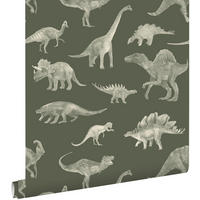 TAPETE Dinosaurier 50 x 900 cm - Grün, Papier (50/0.1cm) - ESTAhome