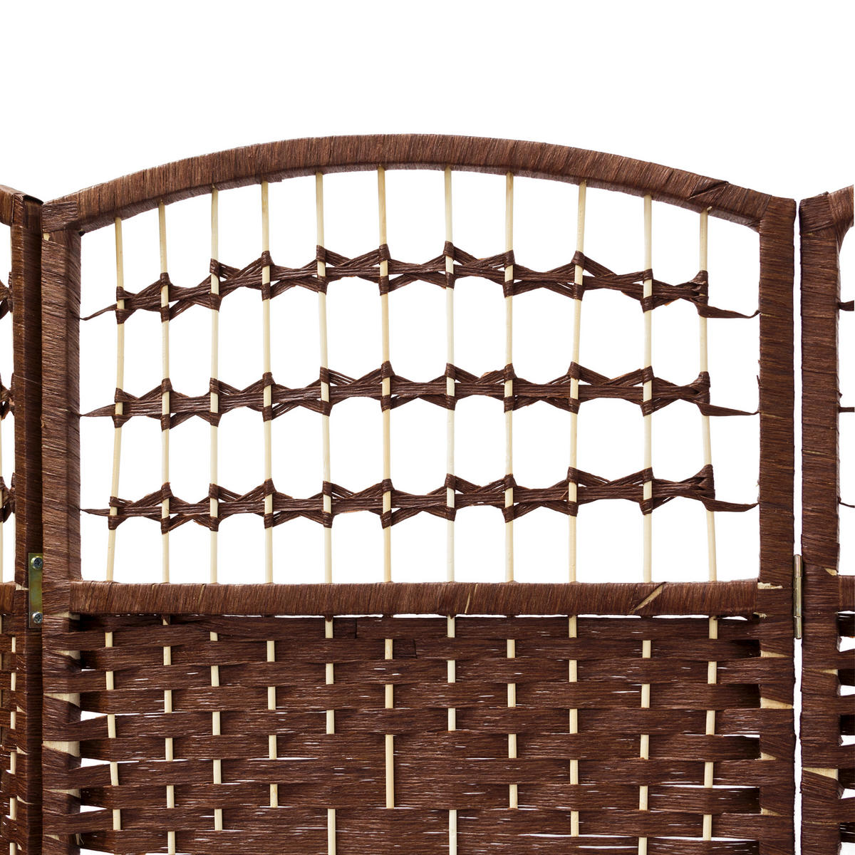 PARAVENT 4teilig - Braun, Holz/Papier (180/179/2cm) - Relaxdays