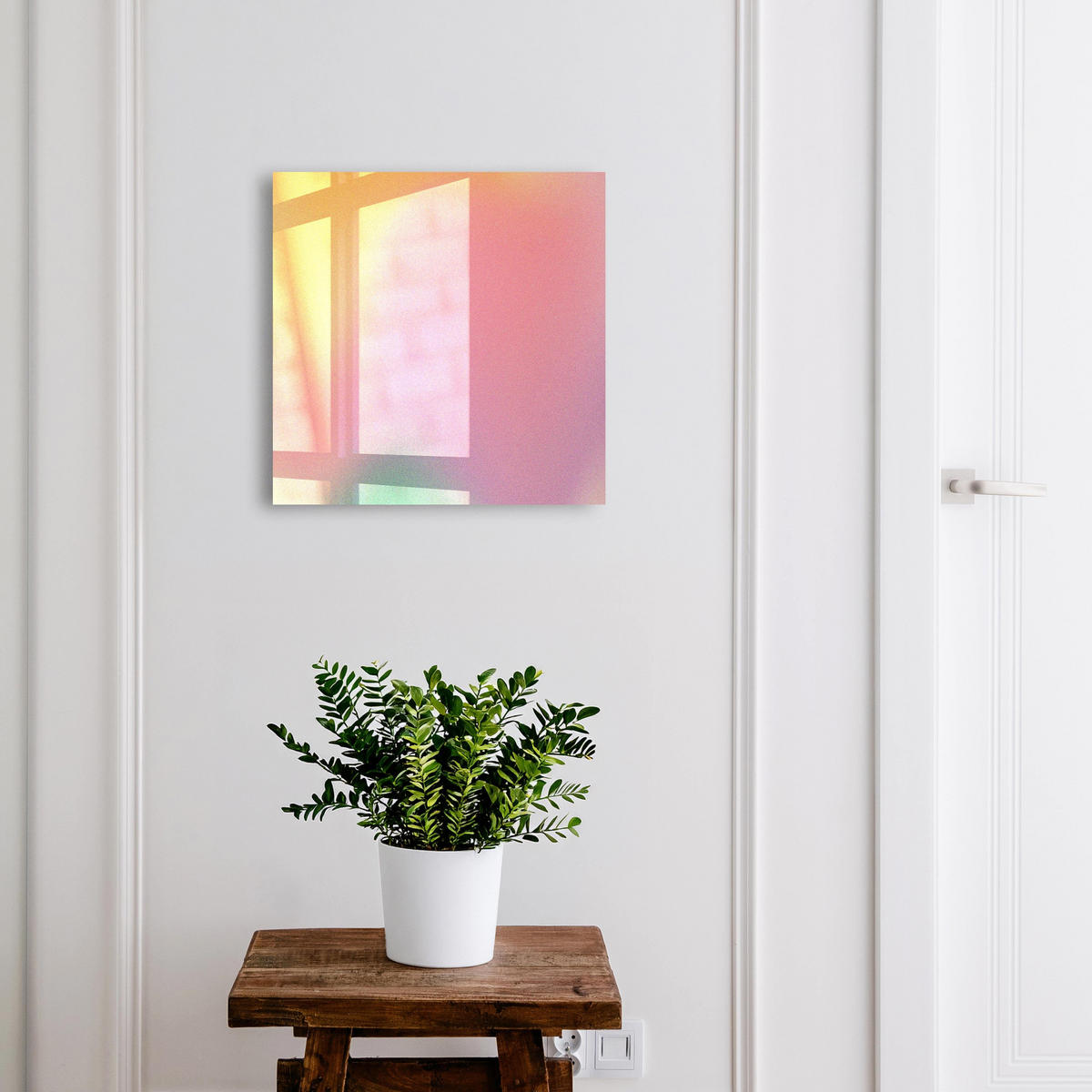 SCHLÜSSELBOX Weiß 30x30 cm – Türöffnung nach rechts - Farbverlauf - Pink, Metall (30/30/5cm) - TULUP