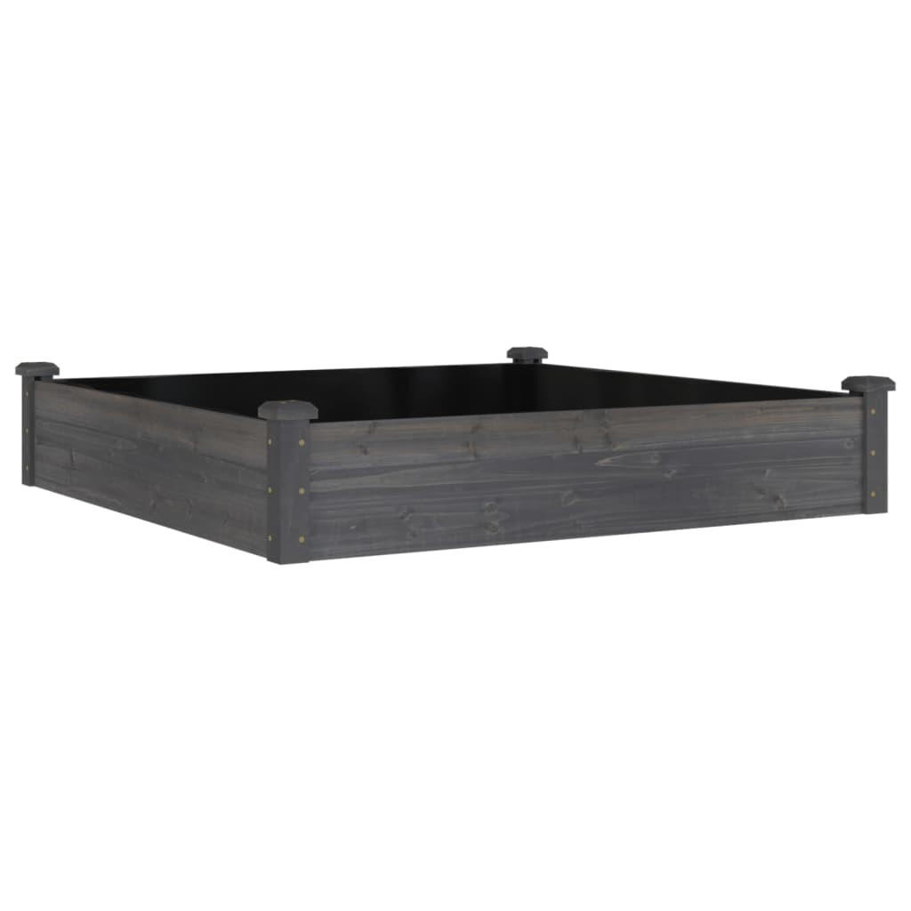 HOCHBEET mit Einsatz Grau 120x120x25 cm Massivholz Tanne - Grau, Holz (120/25/120cm) - furnicato