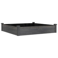 HOCHBEET mit Einsatz Grau 120x120x25 cm Massivholz Tanne - Grau, Holz (120/25/120cm) - furnicato