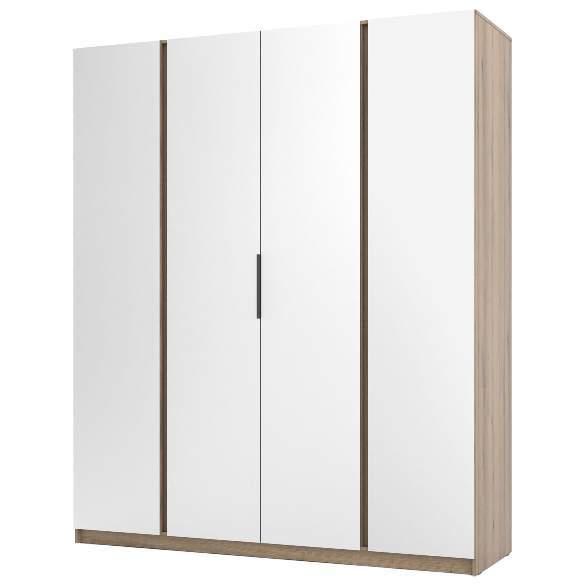 KLEIDERSCHRANK Kaja Eiche Evoke 200 cm - Eichefarben/Schwarz, Holzwerkstoff/Metall (200/239/61.9cm) - Selsey