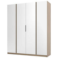 KLEIDERSCHRANK Kaja Eiche Evoke 200 cm - Eichefarben/Schwarz, Holzwerkstoff/Metall (200/239/61.9cm) - Selsey