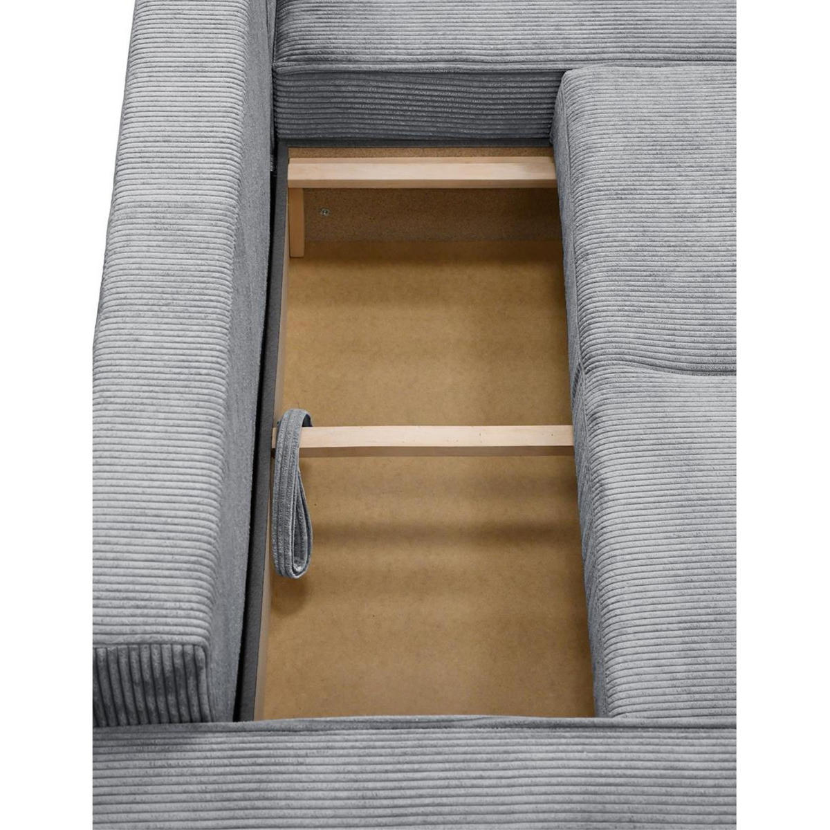ECKSCHLAFSOFA Primo L hellgrau - Hellgrau/Schwarz, Textil (290/185cm) - Beautysofa