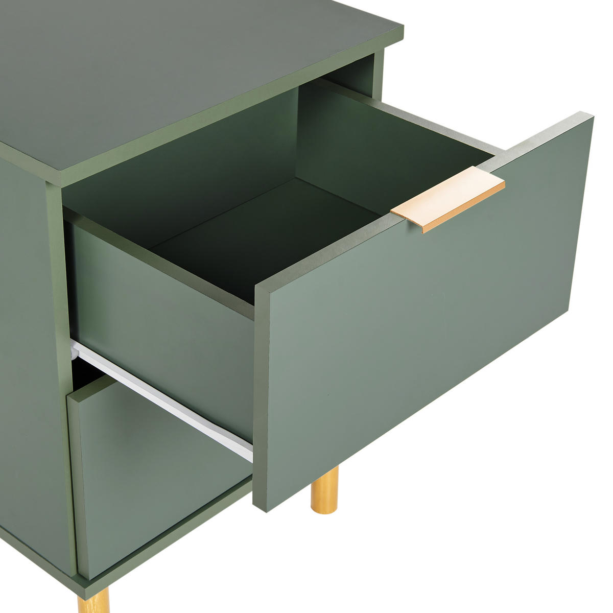 NACHTTISCH mit 2 Schubladen Grün Walpole - Grün, Holzwerkstoff (40/41/56cm) - Beliani