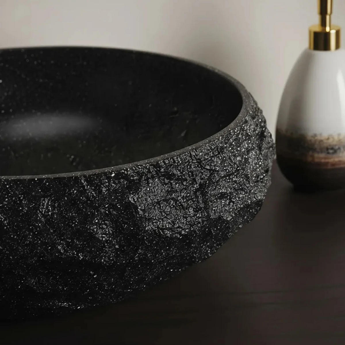 AUFSATZWASCHBECKEN Rea Mika Black - Schwarz, Kunststoff (38/11.5/48cm) - REA