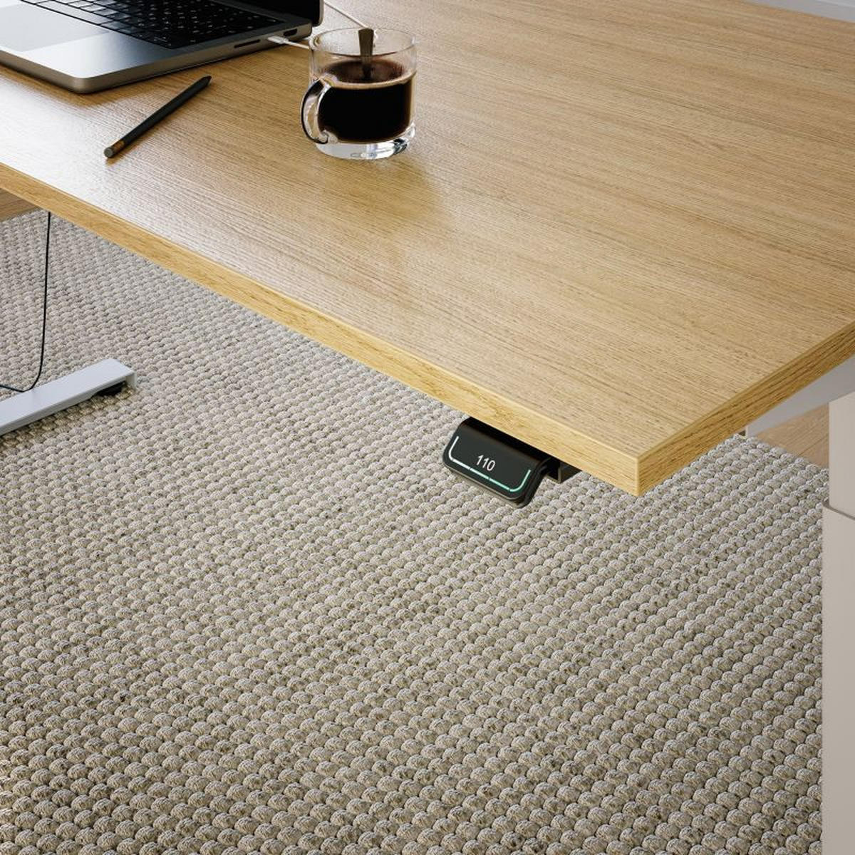 SCHREIBTISCH s32 elektrisch höhenverstellbar, 160 x 80 cm - Eichefarben, Holzwerkstoff/Metall (80/160/62cm) - hali