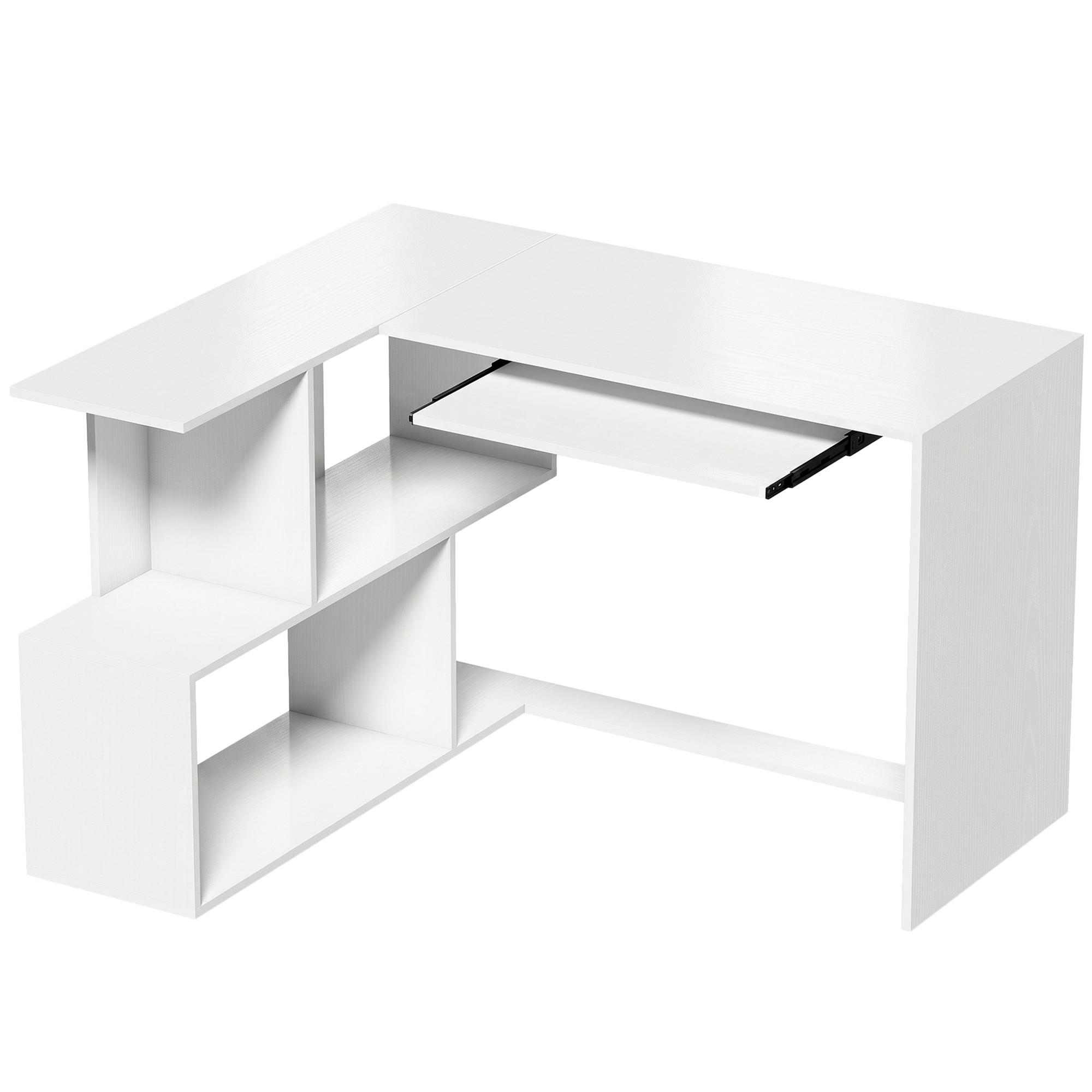 COMPUTERTISCH Spanplatte Weiß - Weiß, Holzwerkstoff (120/100/76cm) - HOMCOM