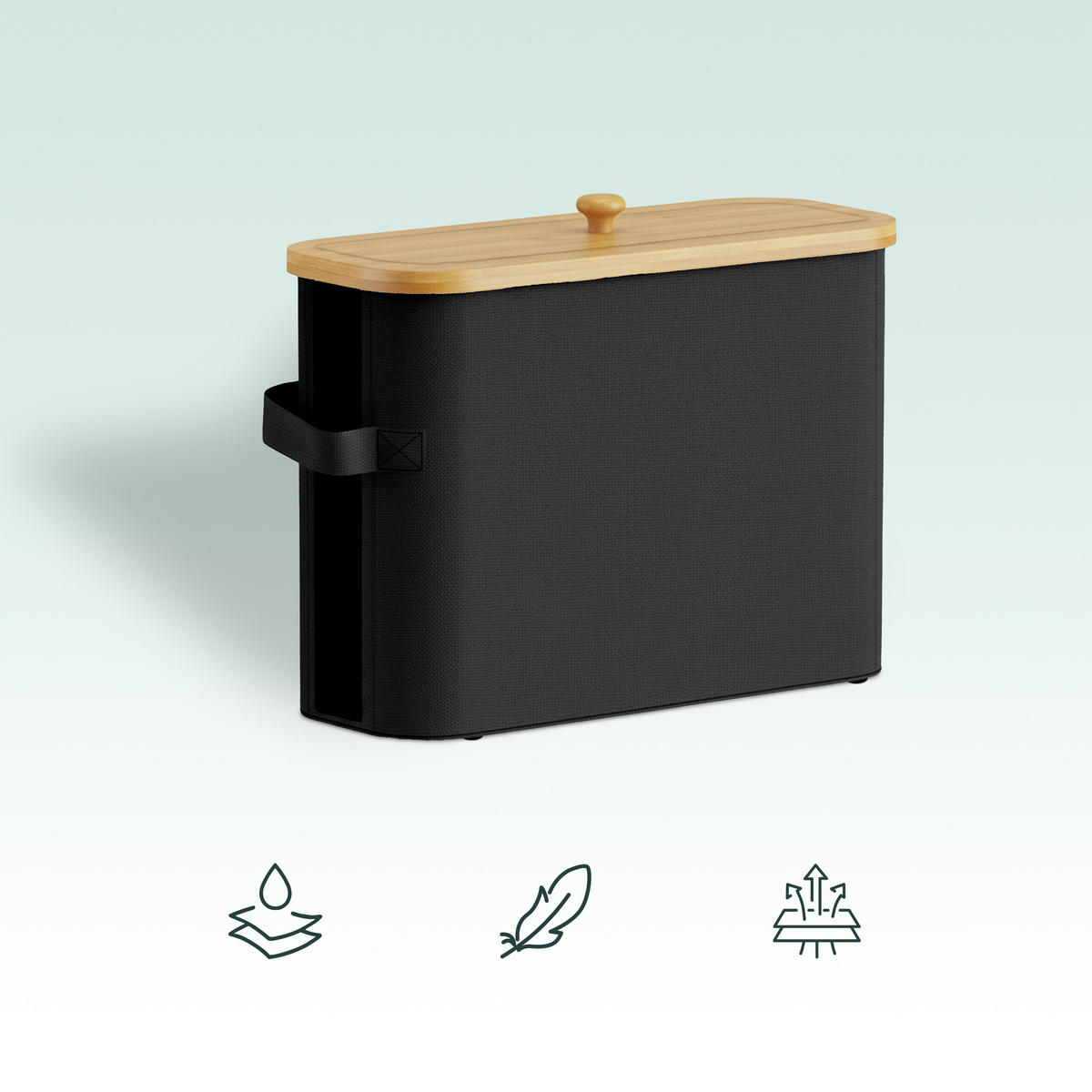 TOILETTENPAPIER-AUFBEWAHRUNG - Schwarz, Holz/Kunststoff (45/33/16cm) - Relaxdays