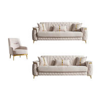 SITZGARNITUR Pasadena, Beige Stellvariante 3+3+1 - Beige, Holzwerkstoff/Kunststoff (240/90/98cm)
