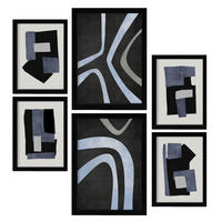 POSTER Set Mit 6 Wiegenschläge A3 & A4 Schwarzer Rahmen - Schwarz, Papier (29/3cm) - Nacnic